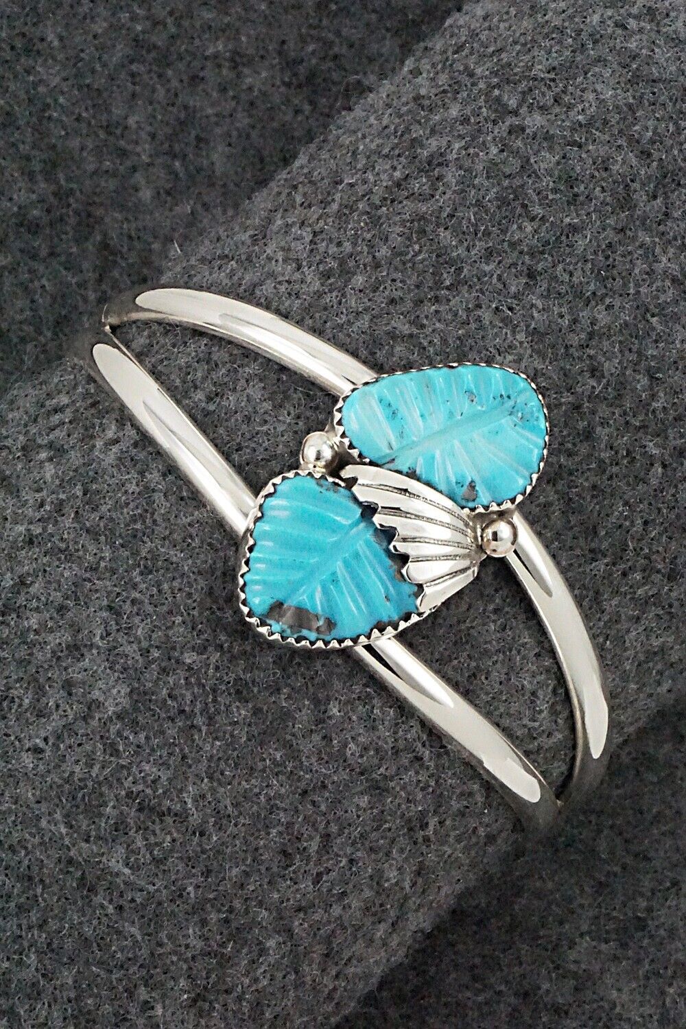 Turquoise & Sterling Silver Bracelet - Lyolita Tsattie