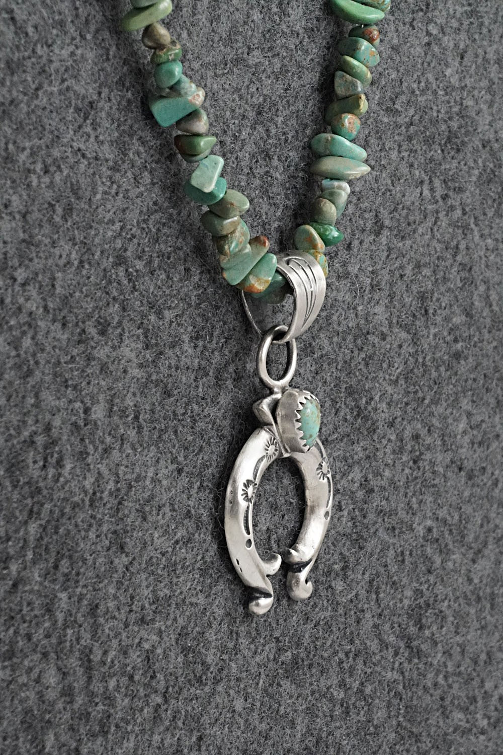 Turquoise & Sterling Silver Necklace 16" - Louise Joe