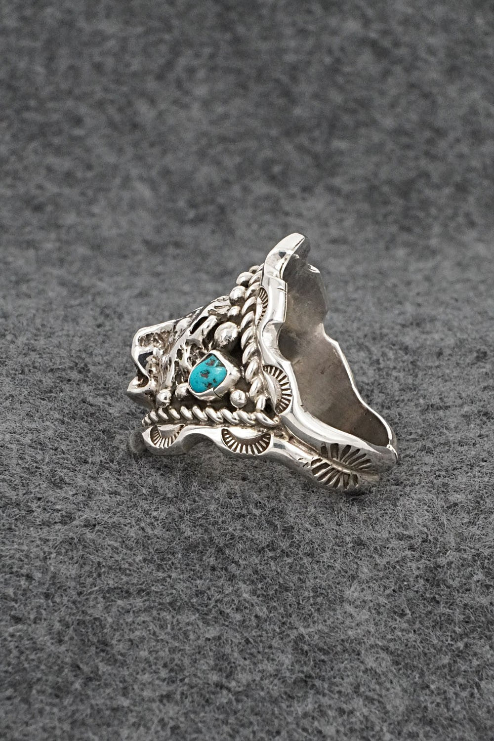 Turquoise & Sterling Silver Ring - Melvin Jones - Size 12