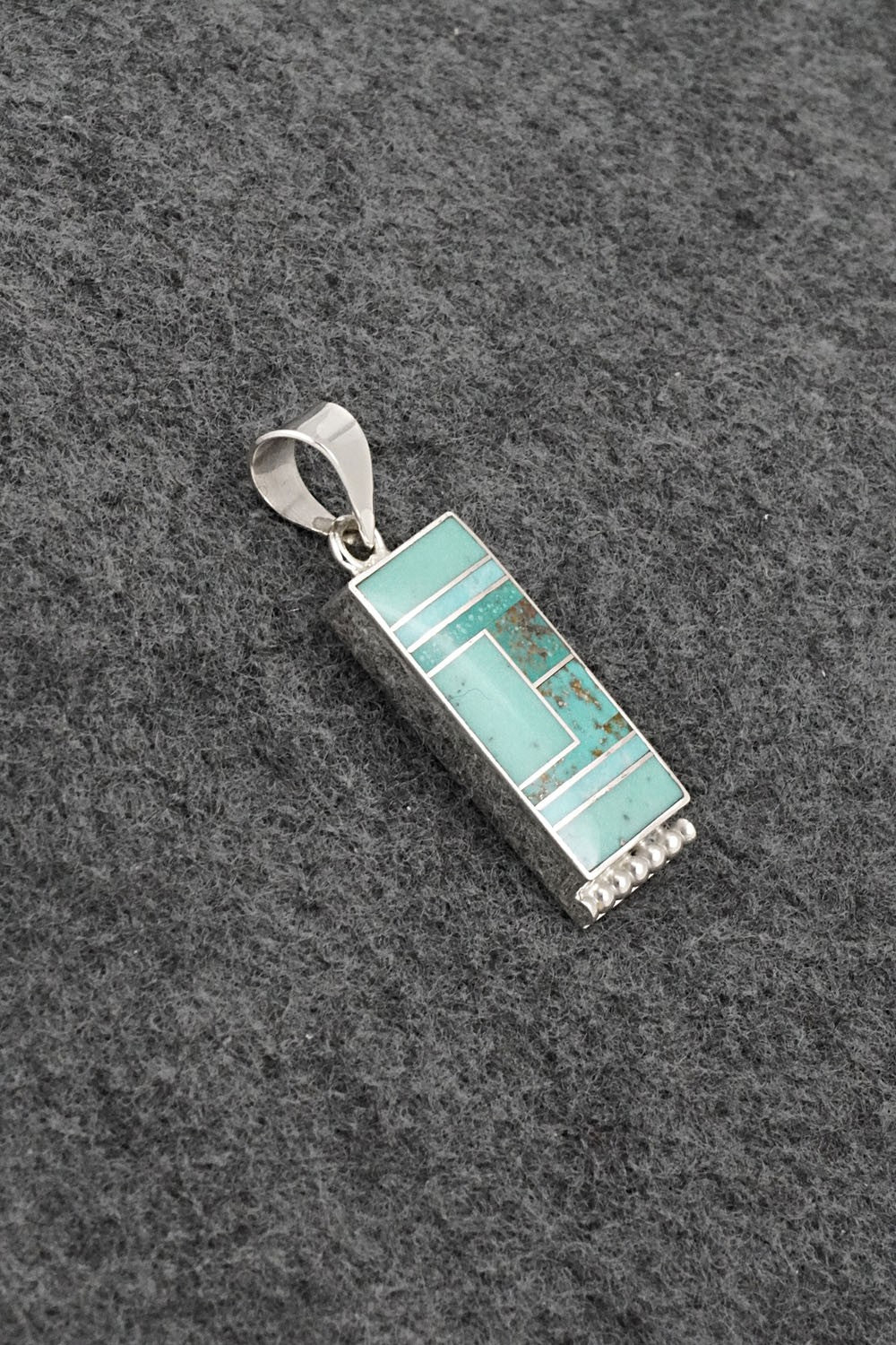 Turquoise & Sterling Silver Pendant - Curtis Manygoats