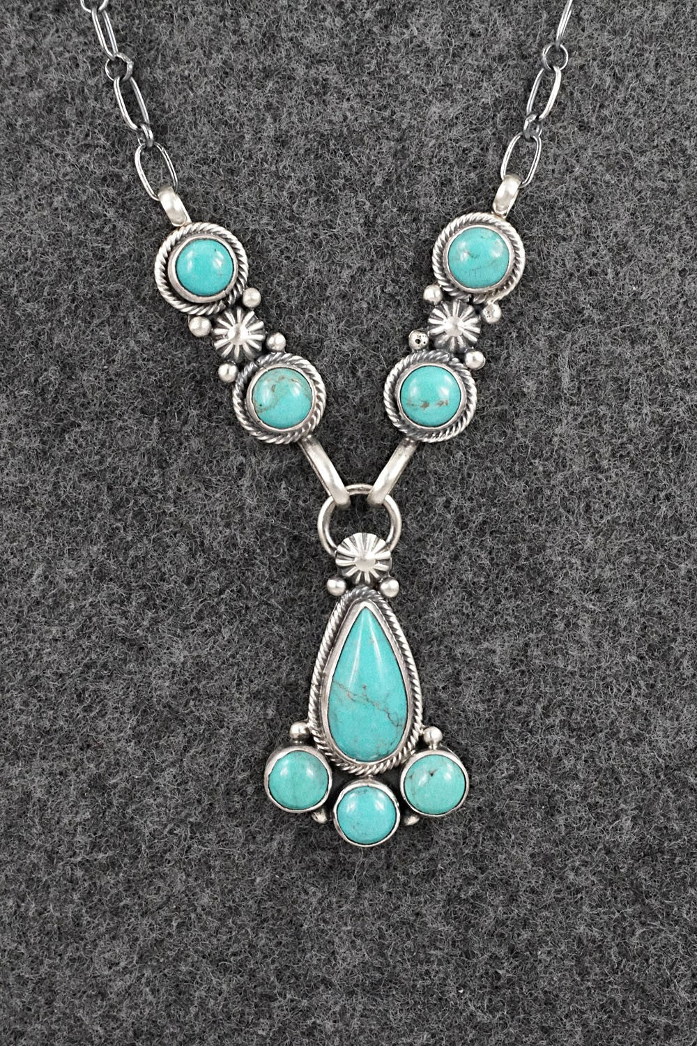 Turquoise & Sterling Silver Necklace - Verley Betone