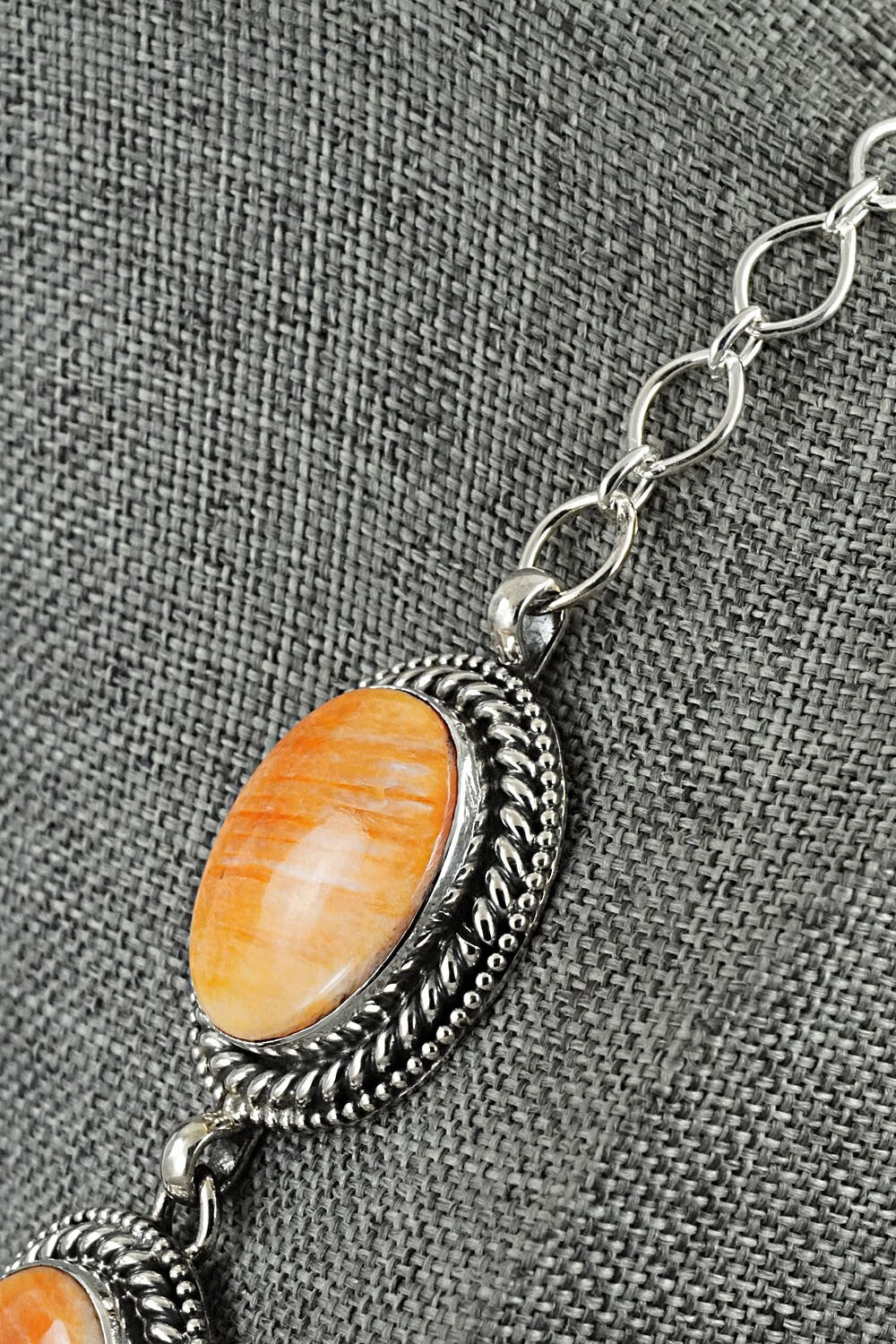 Spiny Oyster & Sterling Silver Necklace Set - Darrin Livingston
