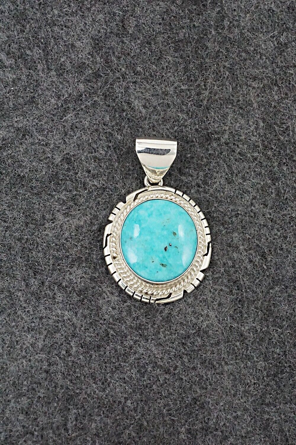 Turquoise & Sterling Silver Pendant - Peggy Skeets