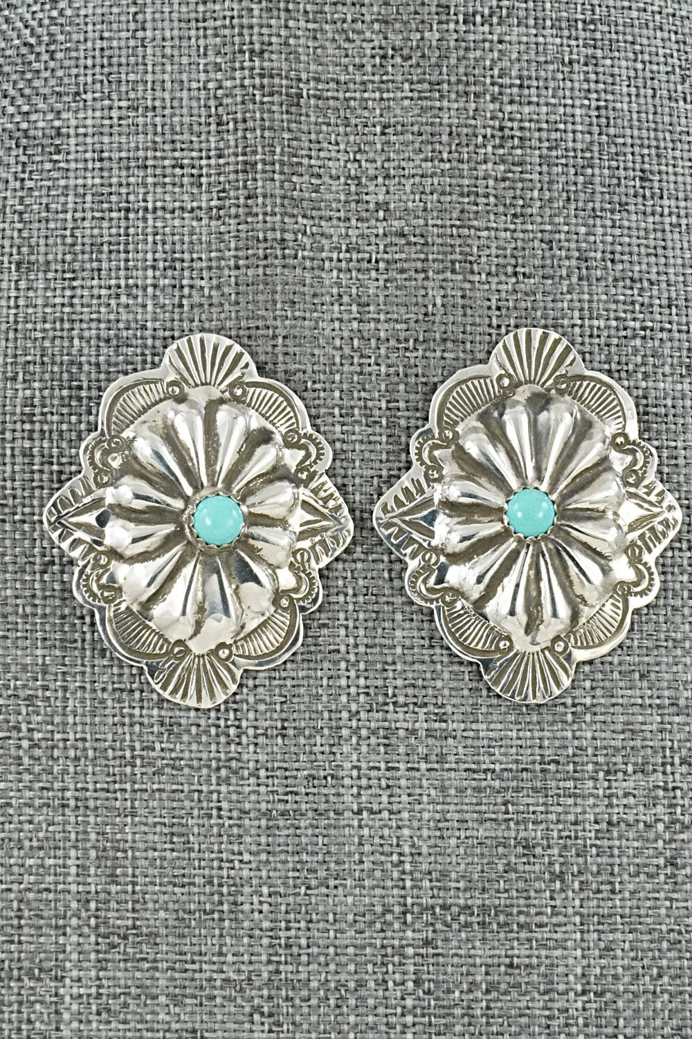 Turquoise & Sterling Silver Earrings - Charlotte Blackgoat