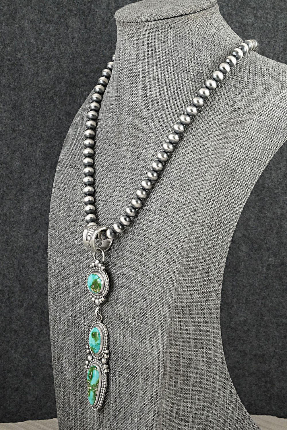 Turquoise & Sterling Silver Necklace - Tom Lewis