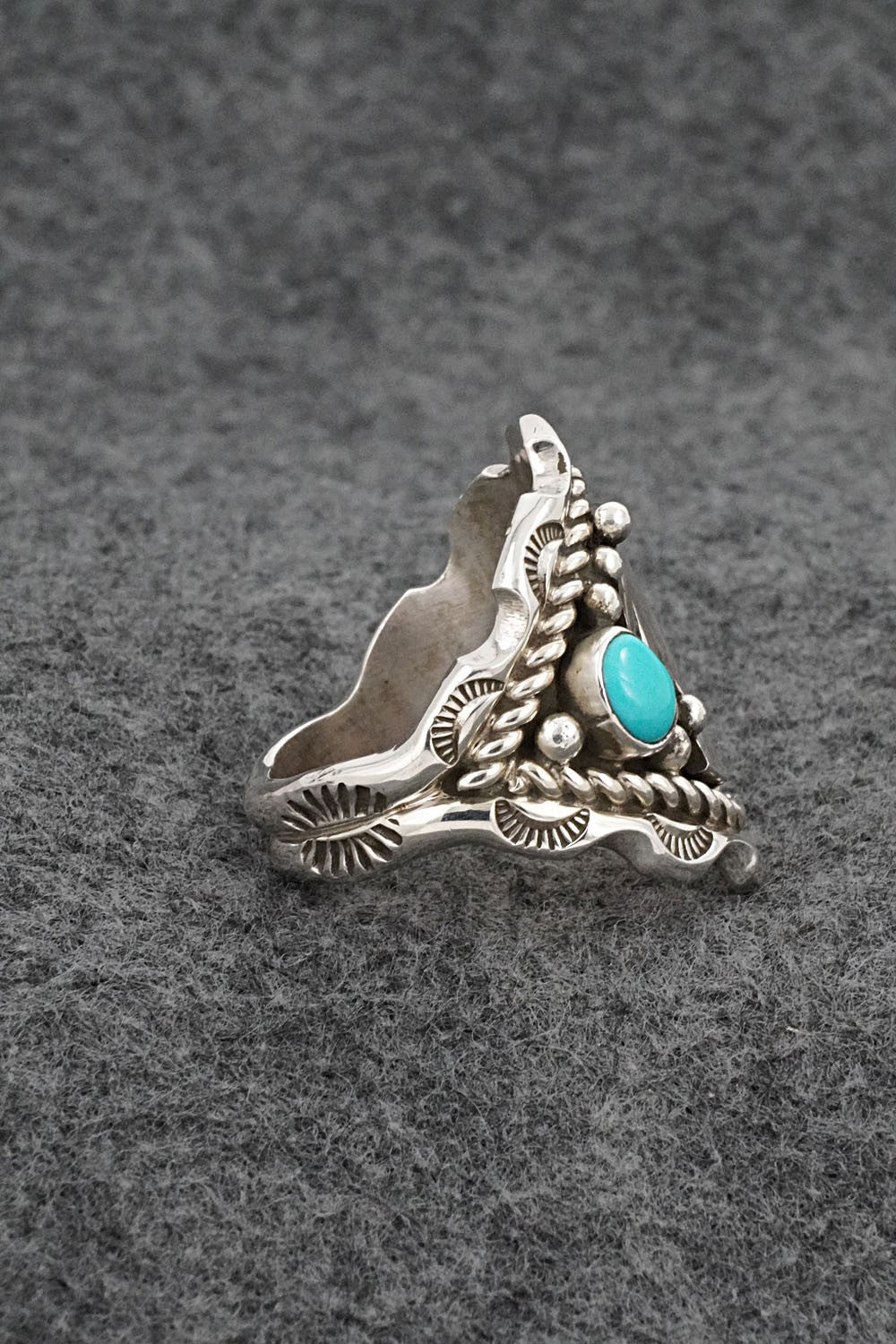Turquoise & Sterling Silver Ring - Melvin Jones - Size 12