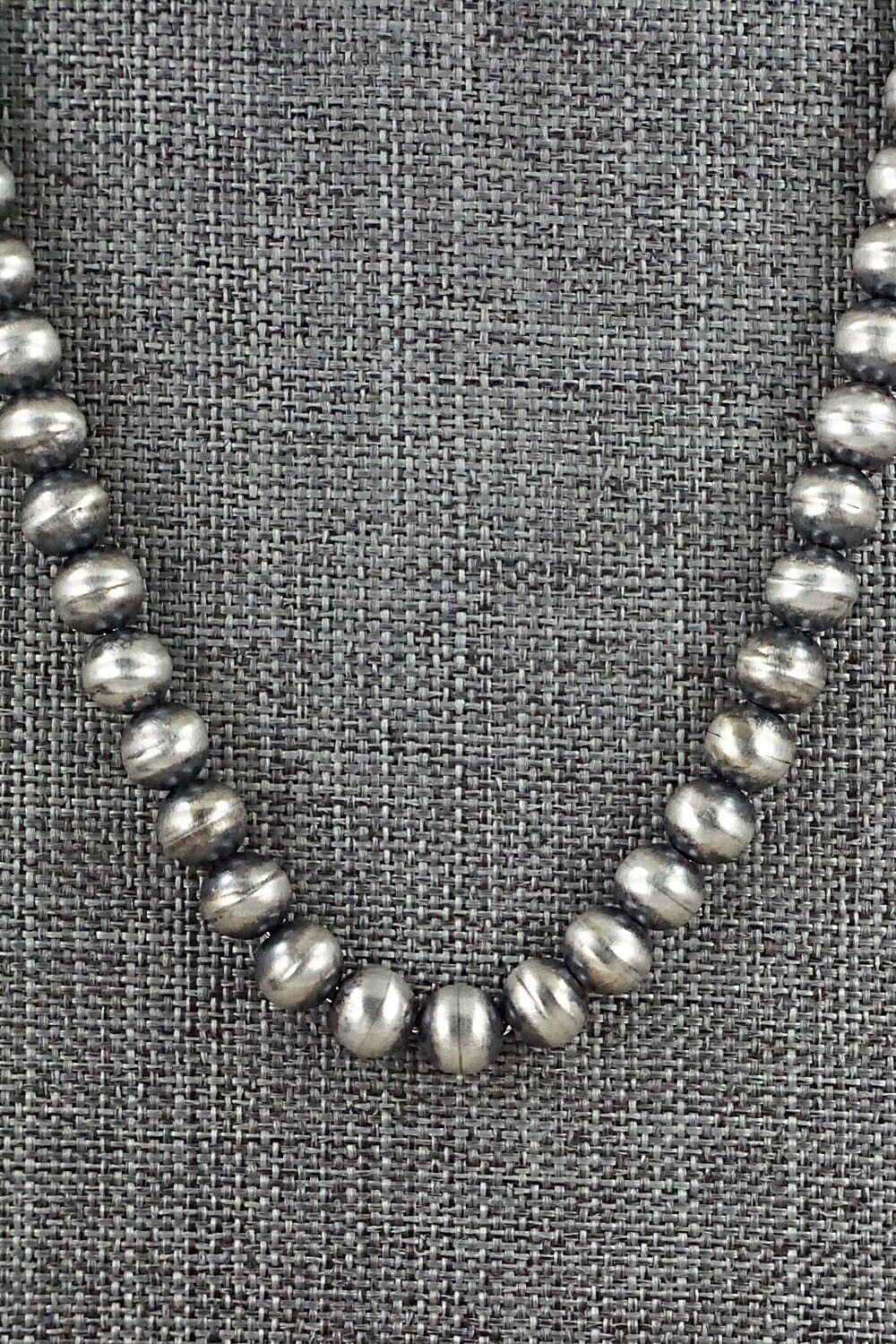 Sterling Silver Navajo Pearl Necklace 36" - Dorinda Mariano