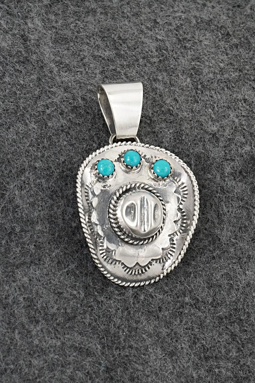 Turquoise & Sterling Silver Pendant - Bobby Platero