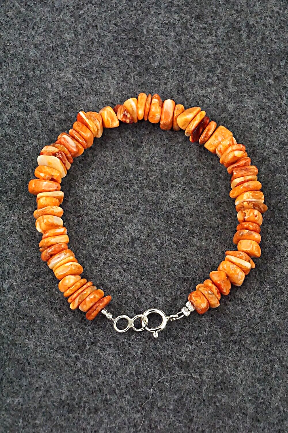 Spiny Oyster & Sterling Silver Bracelet - Louise Joe