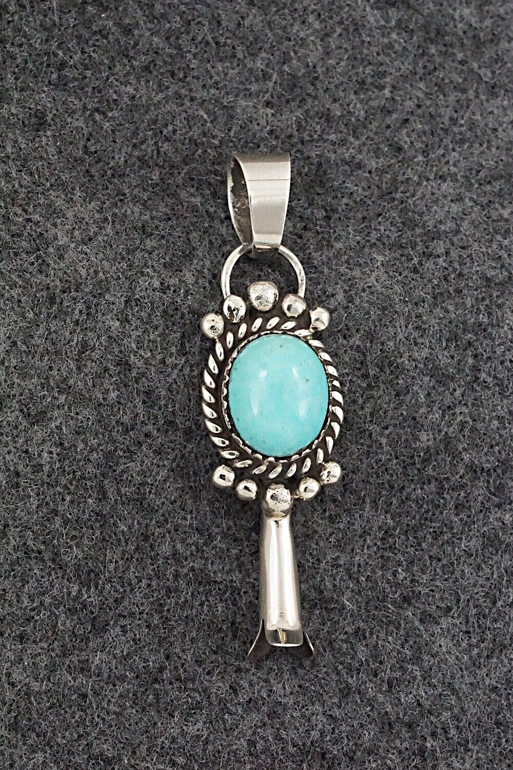 Turquoise and Sterling Silver Pendant - Vernon Johnson