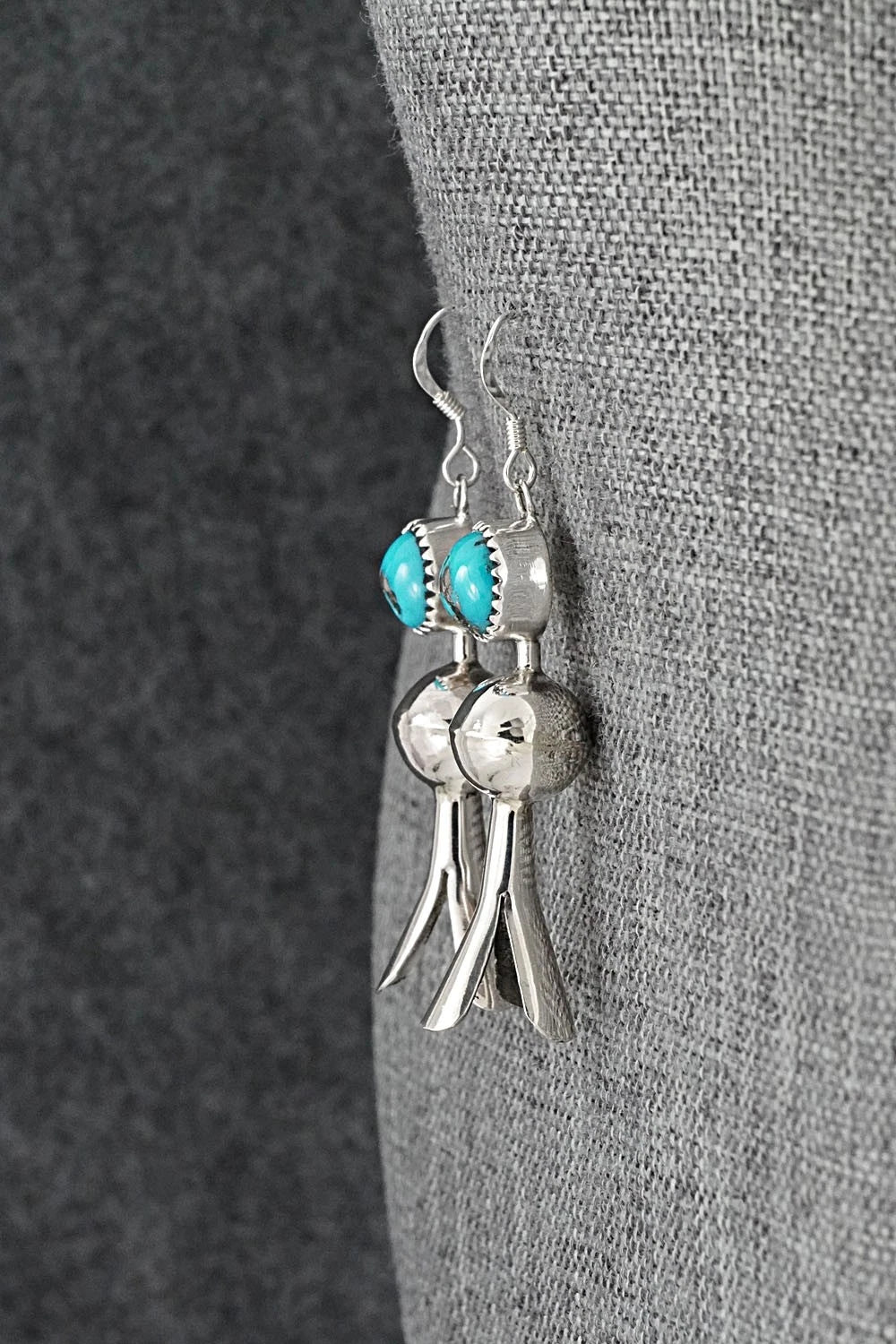 Turquoise & Sterling Silver Blossom Earrings - Emily Tsosie