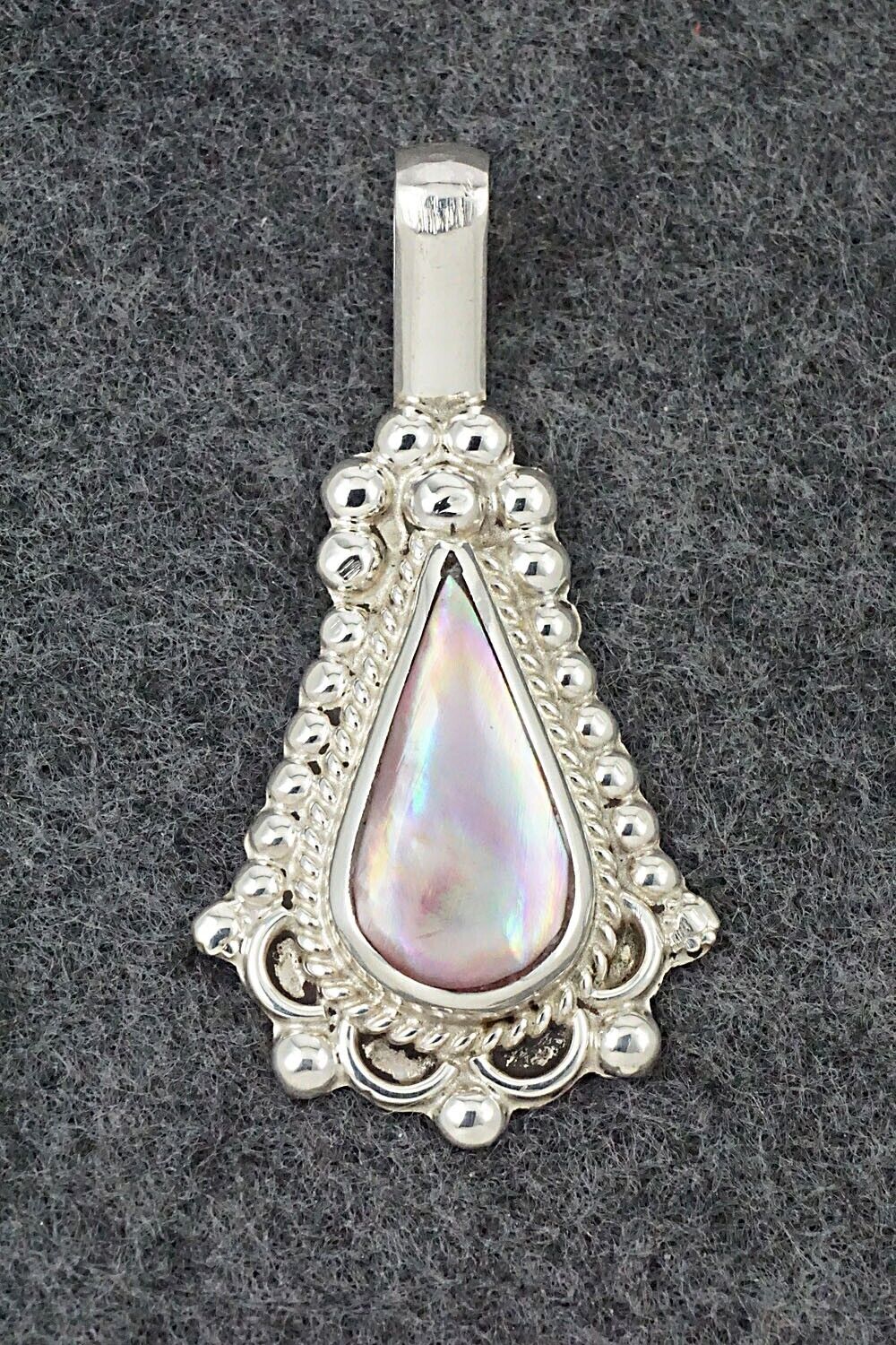 Mother of Pearl & Sterling Silver Pendant - Juanita Yatsatie