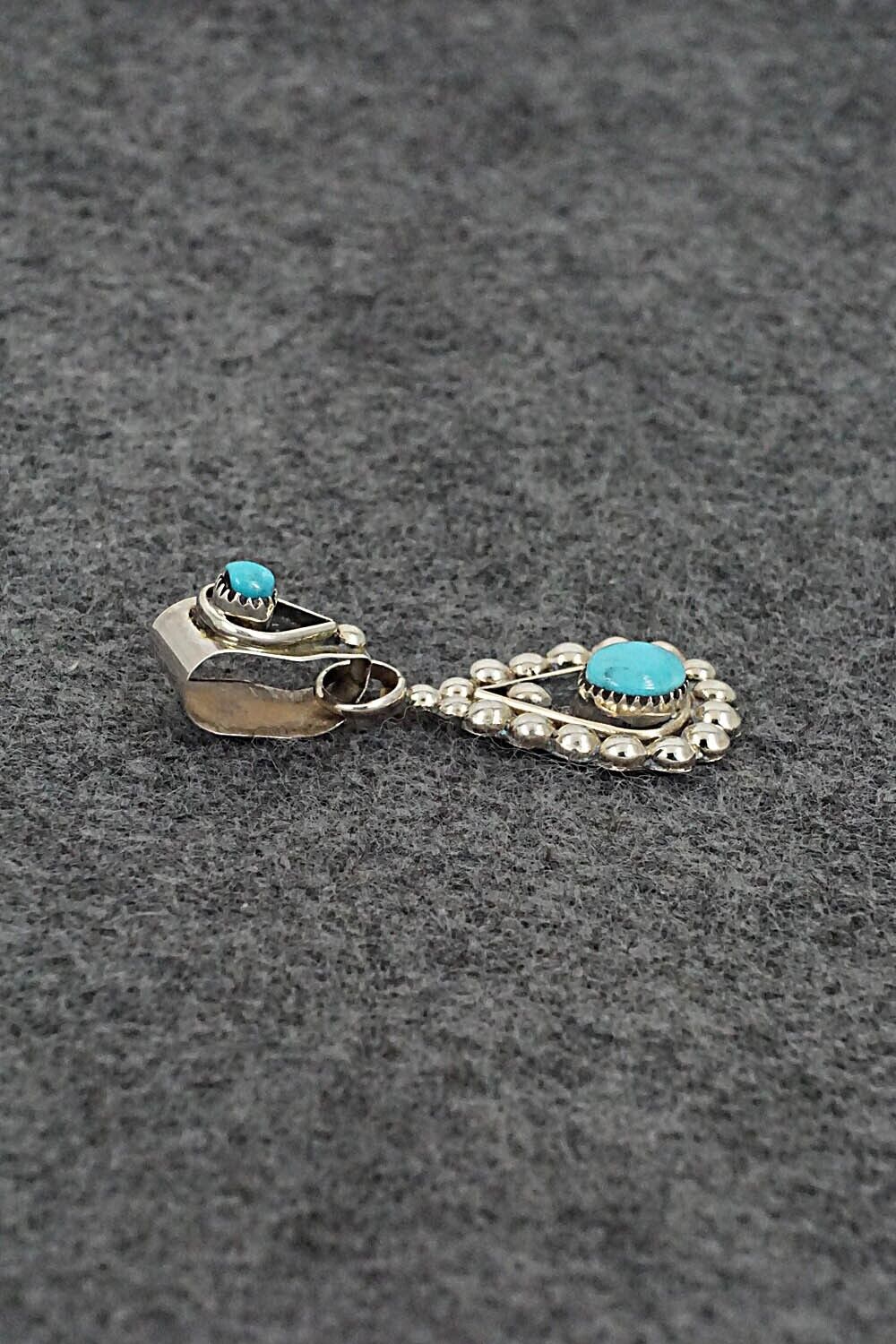 Turquoise and Sterling Silver Pendant - Verdie Booqua