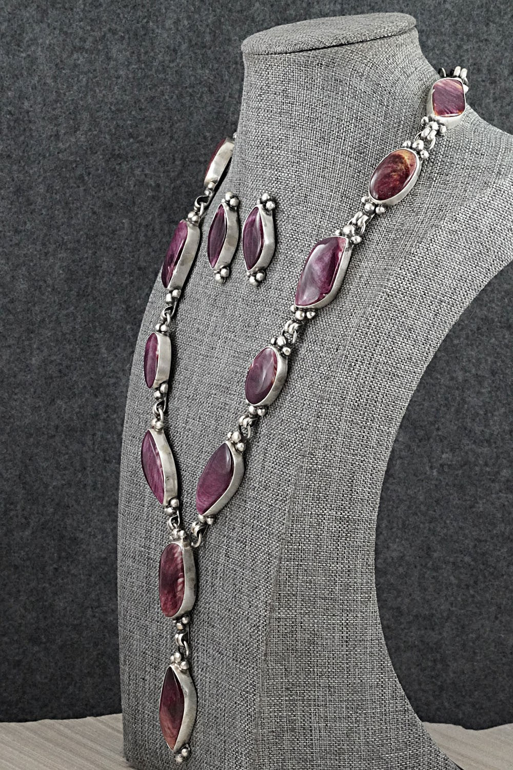 Spiny Oyster & Sterling Silver Necklace Set - Darrin Livingston