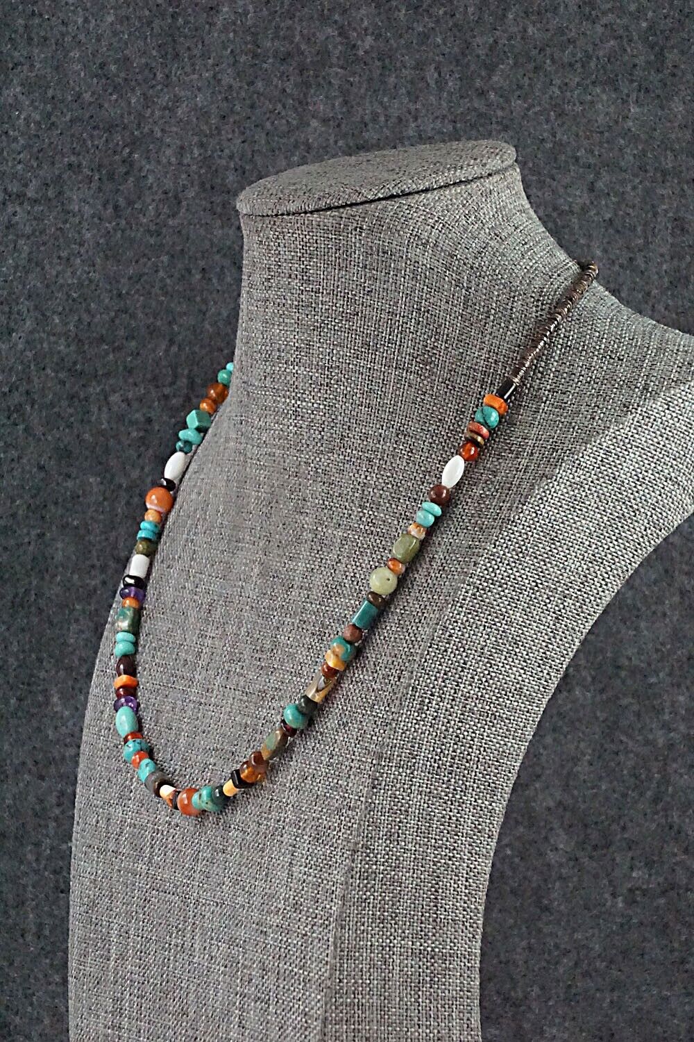 Multi-Stone and Sterling Silver Necklace - Helen Tsosie