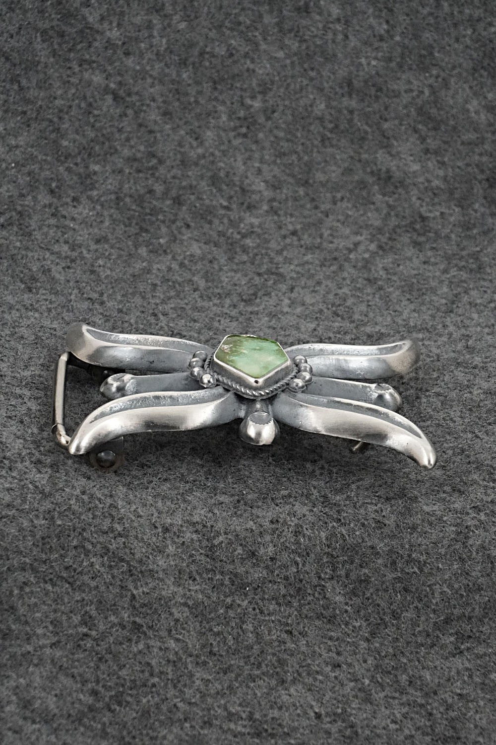 Turquoise & Sterling Silver Belt Buckle - Harrison Bitsue