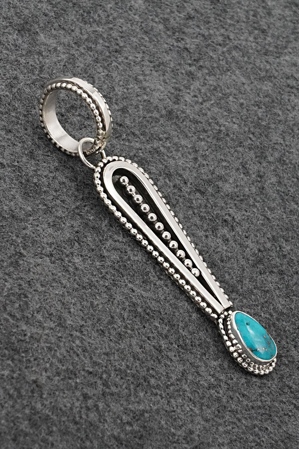 Turquoise & Sterling Silver Pendant - Jonathan Nez