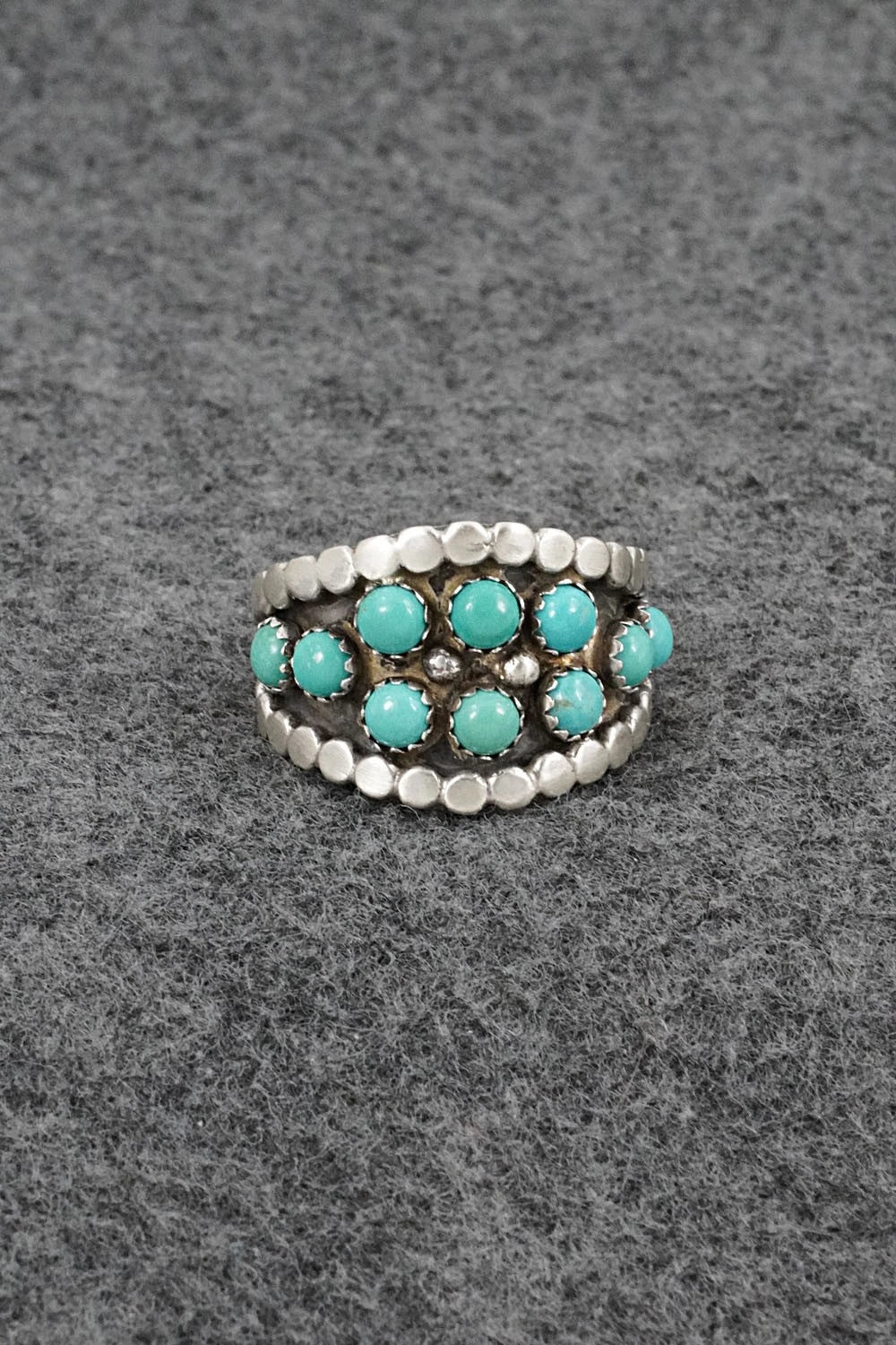Turquoise & Sterling Silver Ring - Harry B. Yazzie - Size 9.5