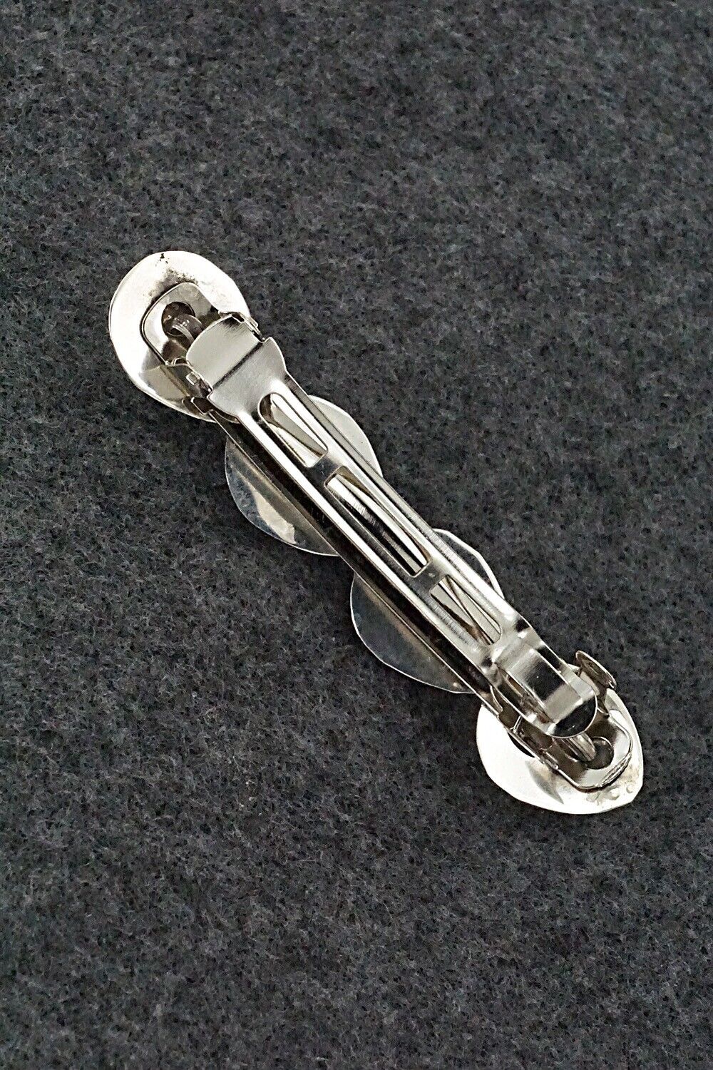 Onyx & Sterling Silver Hair Barrette - Virginia Long