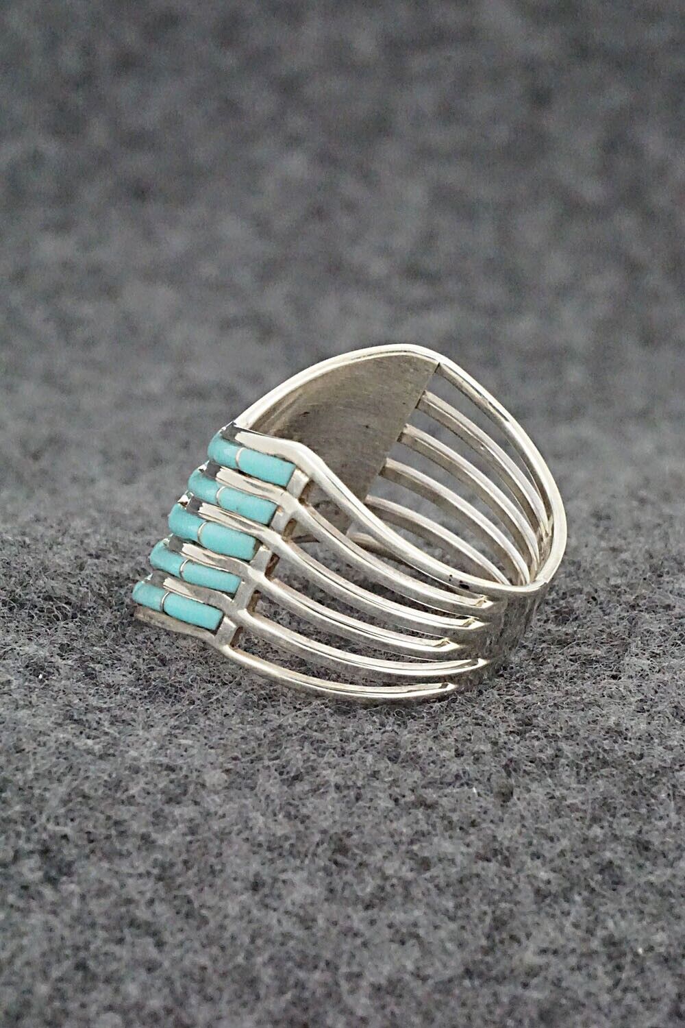 Turquoise & Sterling Silver Ring - Andrew Enrico - Size 9.5
