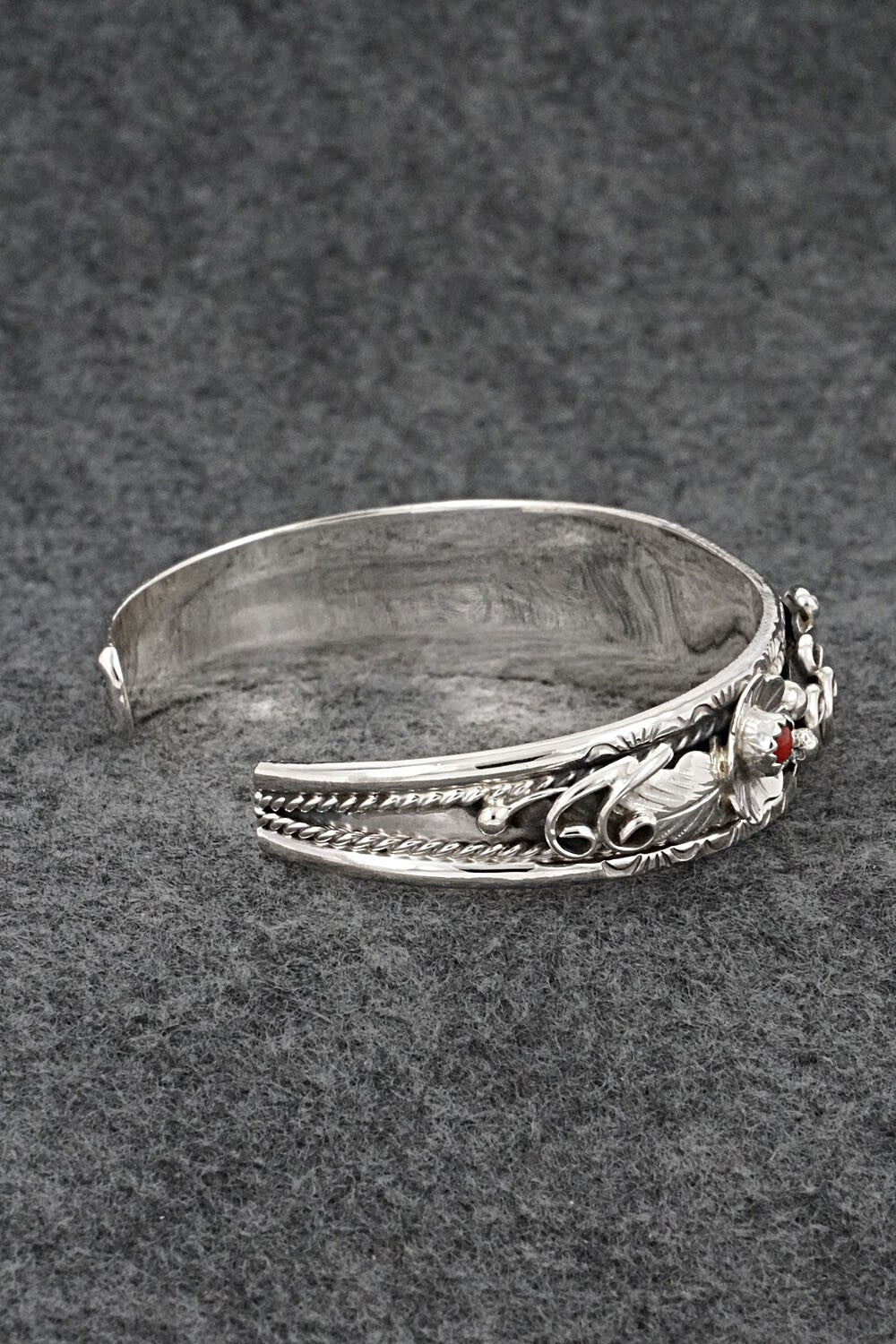 Coral & Sterling Silver Bracelet - Bessie Joe