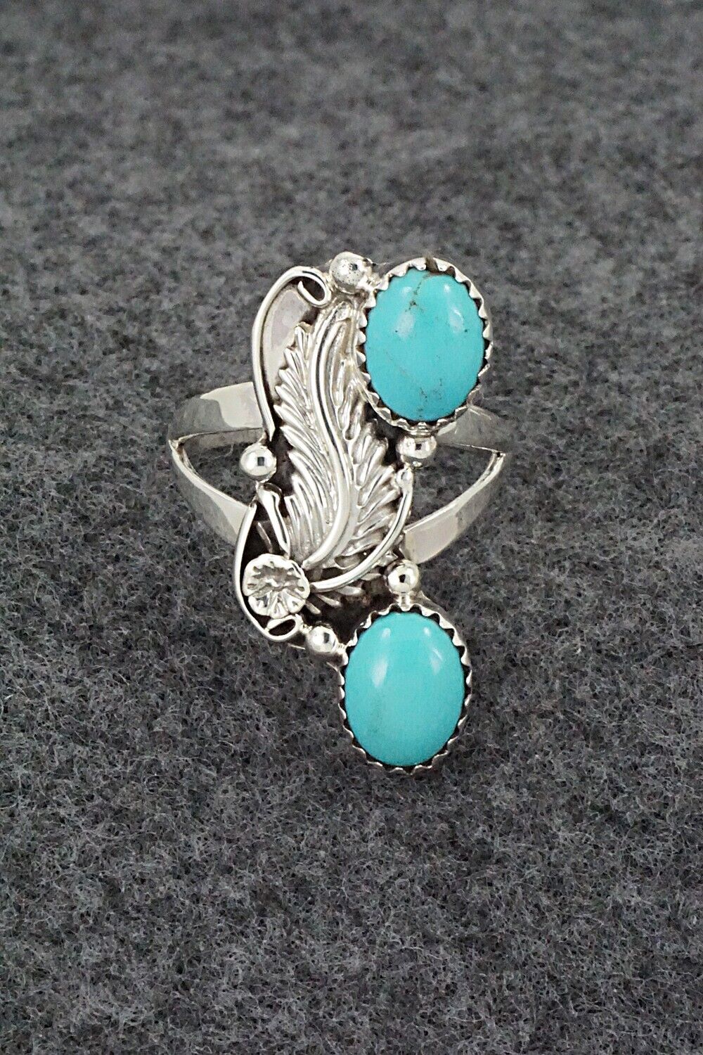 Turquoise & Sterling Silver Ring - Robert Martinez - Size 7.5
