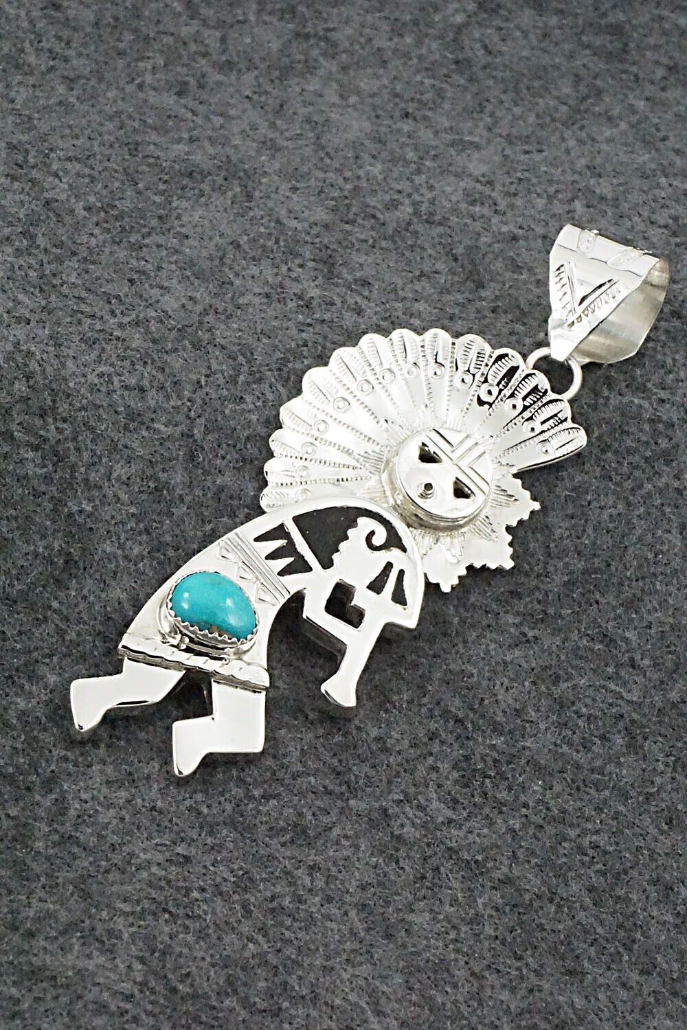 Turquoise & Sterling Silver Pendant - Alanzo Mariano