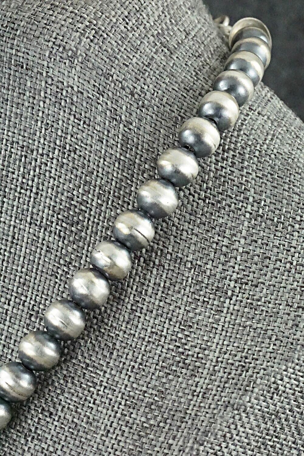 Sterling Silver Navajo Pearl Necklace 14" - Dorinda Mariano