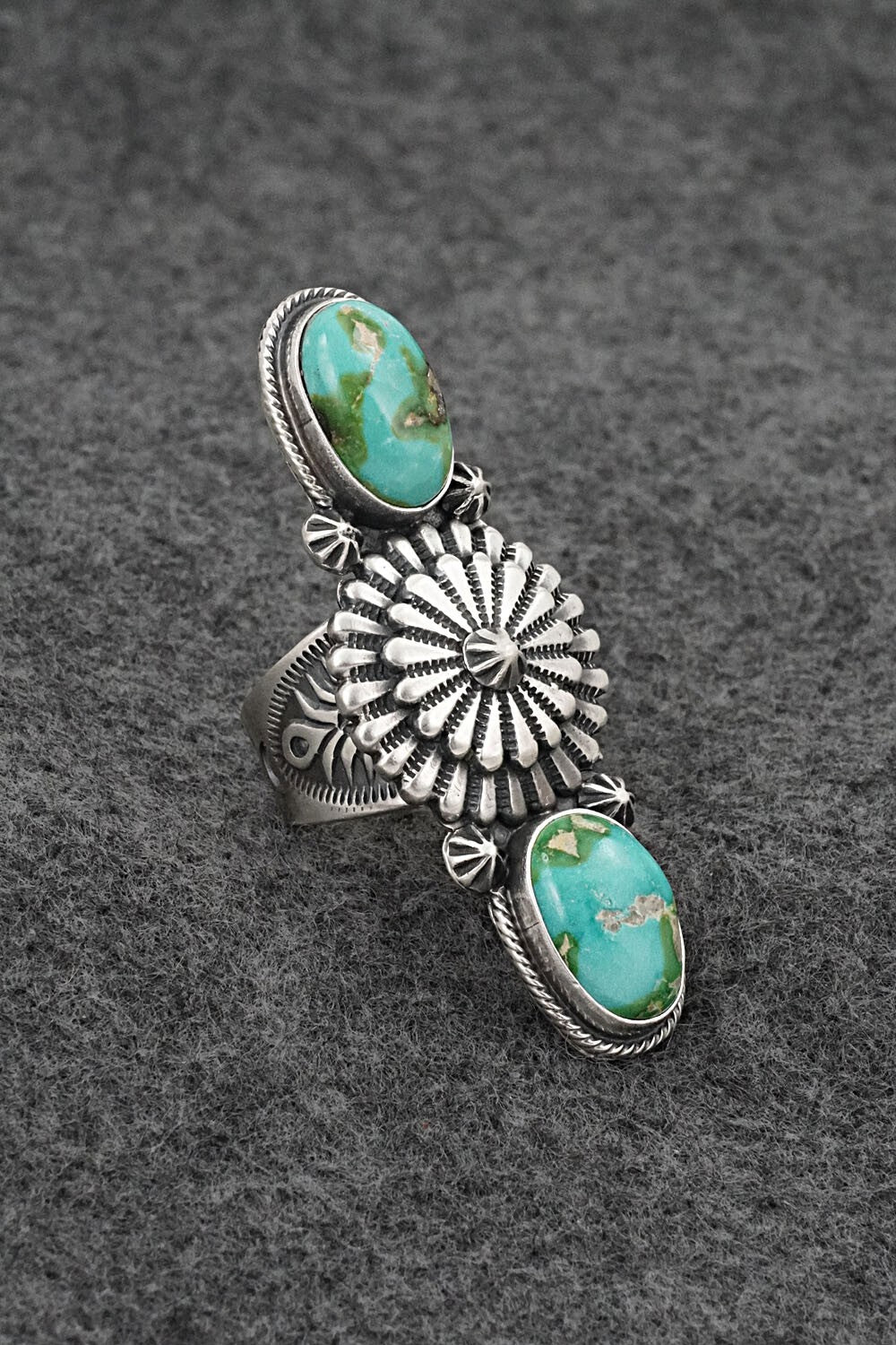 Turquoise & Sterling Silver Ring - Samuel Yellowhair - Size 6.5