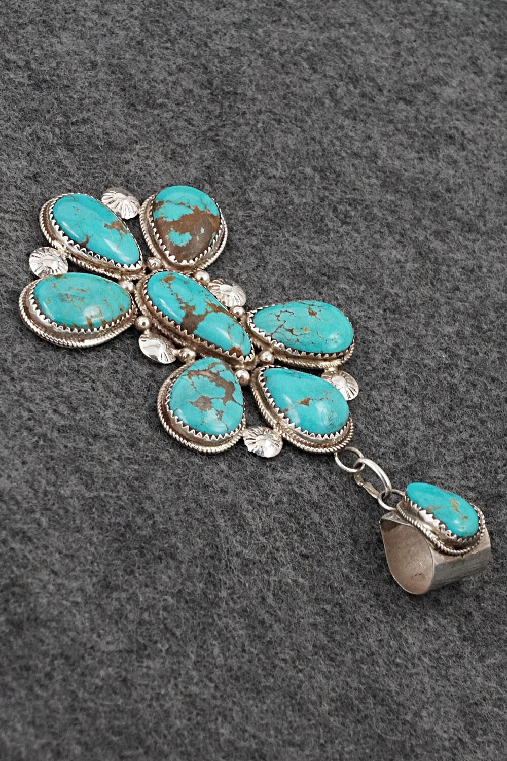 Turquoise & Sterling Silver Pendant - Ernest Hawthorne