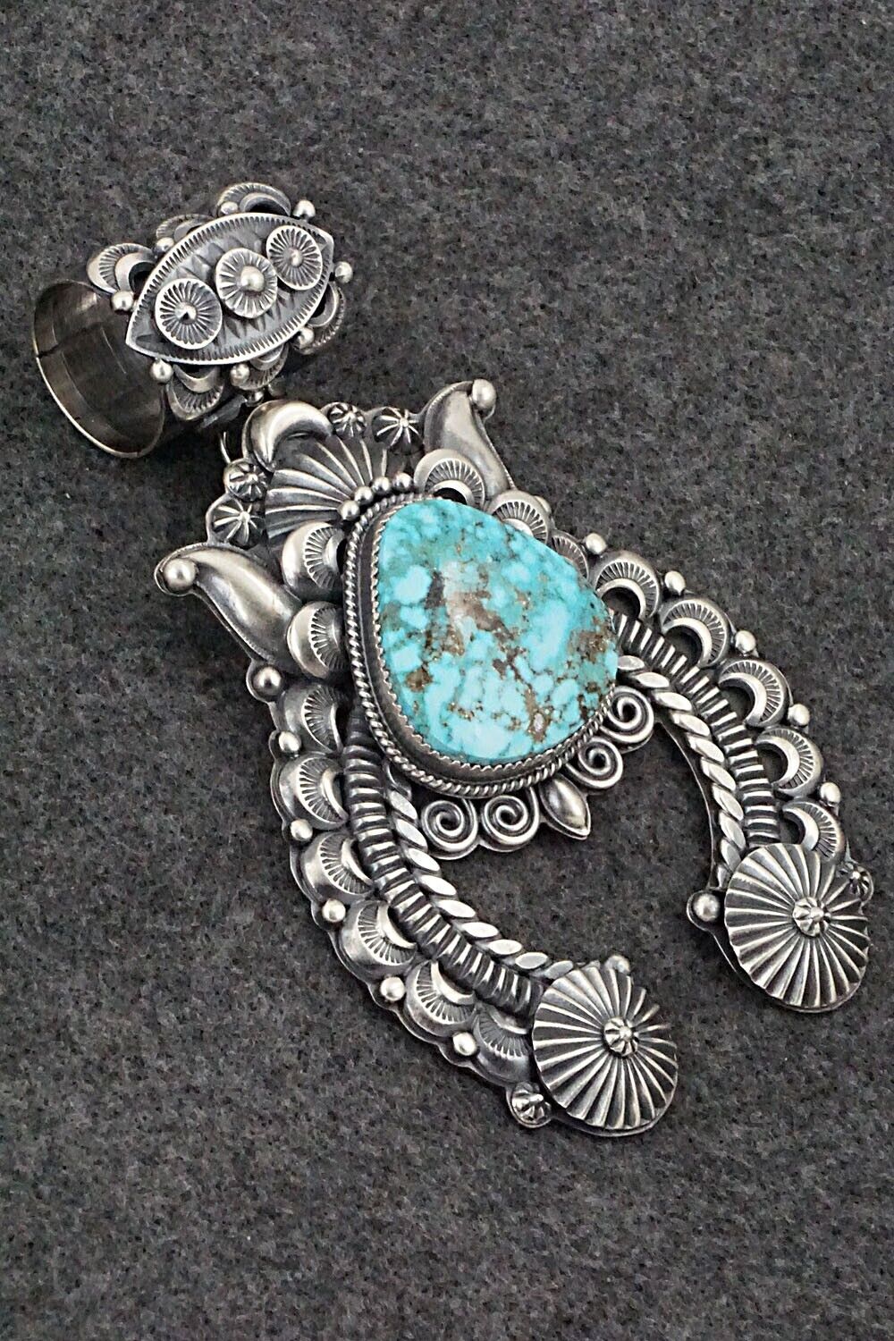 Turquoise & Sterling Silver Pendant - Delbert Gordon