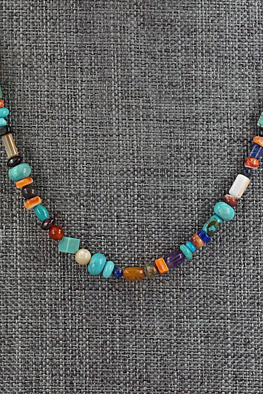 Multi-Stone and Sterling Silver Necklace - Helen Tsosie