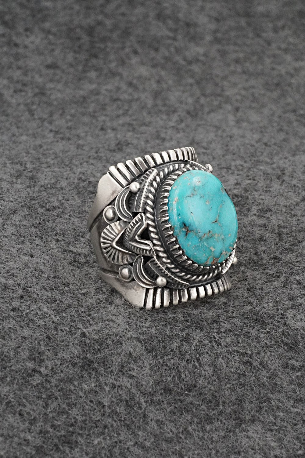 Turquoise & Sterling Silver Ring - Derrick Gordon - Size 10