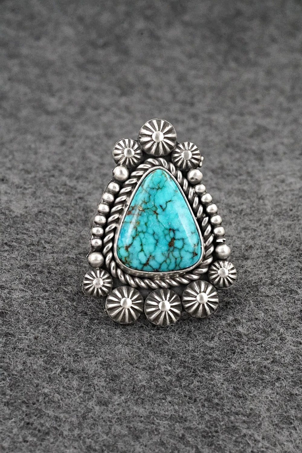 Turquoise & Sterling Silver Ring - Michael Calladitto - Size 9.5
