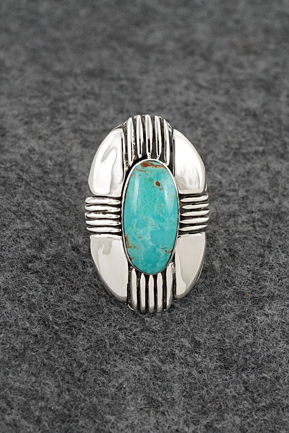 Turquoise & Sterling Silver Ring - Mike Smith - Size 10