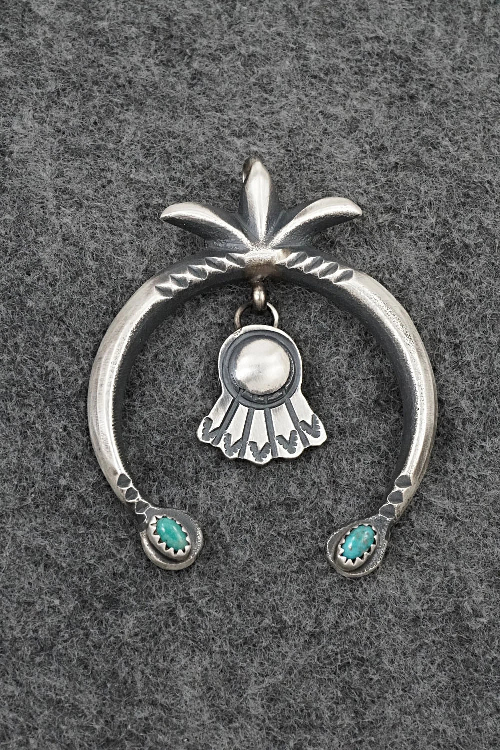 Turquoise and Sterling Silver Pendant - Martha Cayatineto