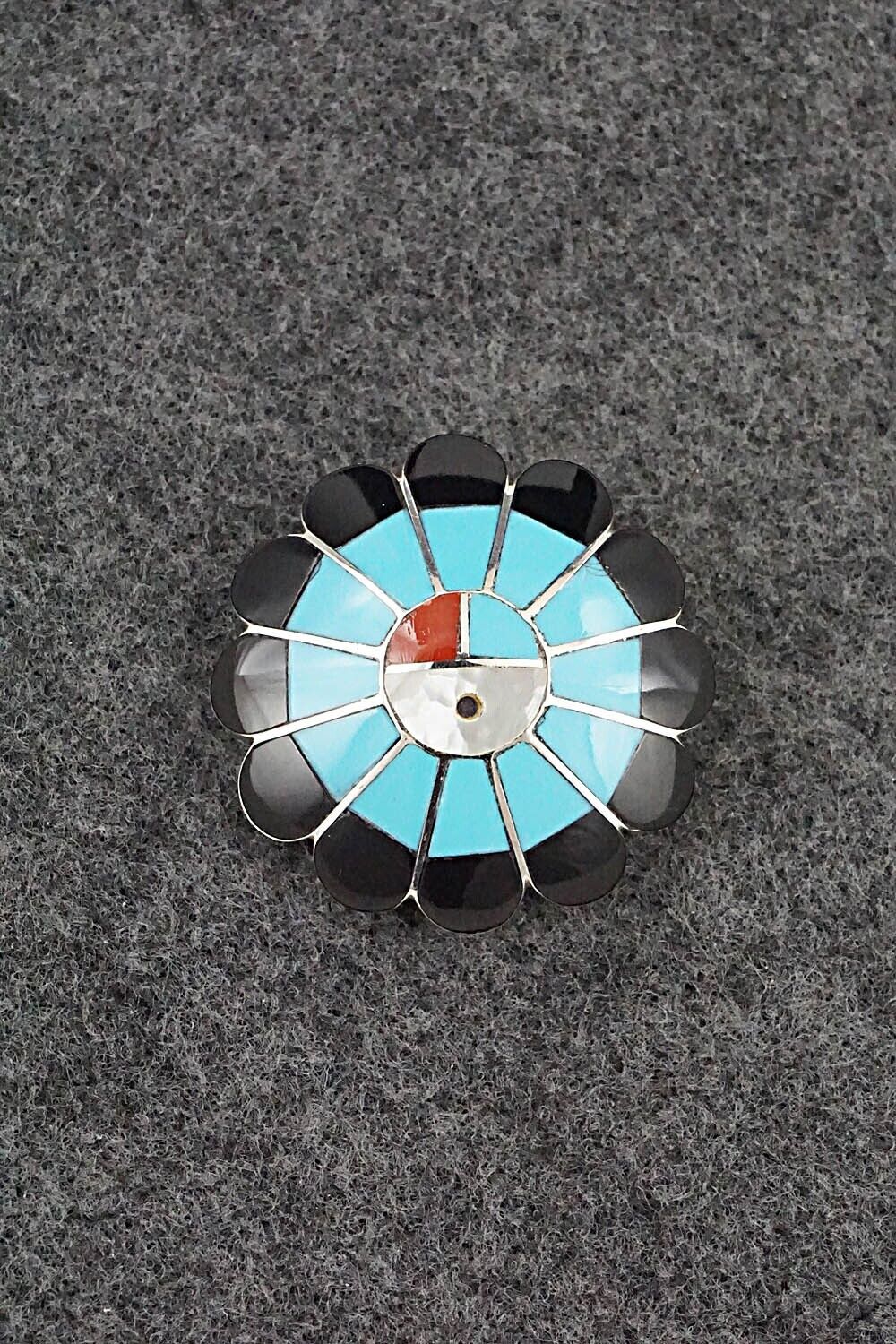 Multi-Stone and Sterling Silver Pendant/Pin - Denise Siutza