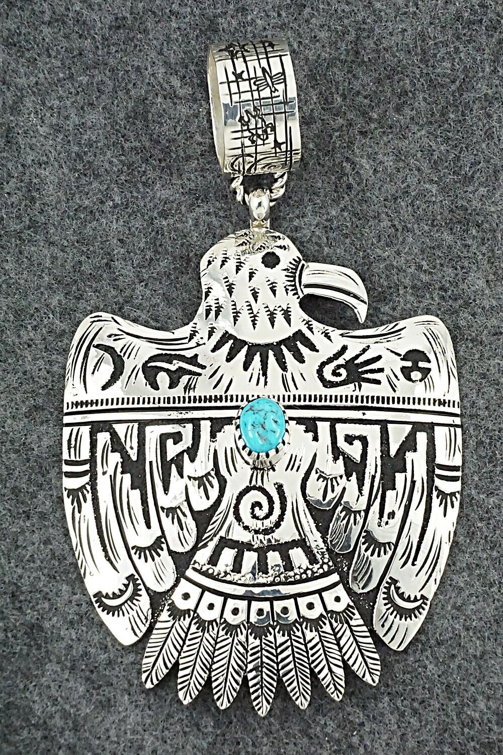 Turquoise & Sterling Silver Pendant - Richard Singer