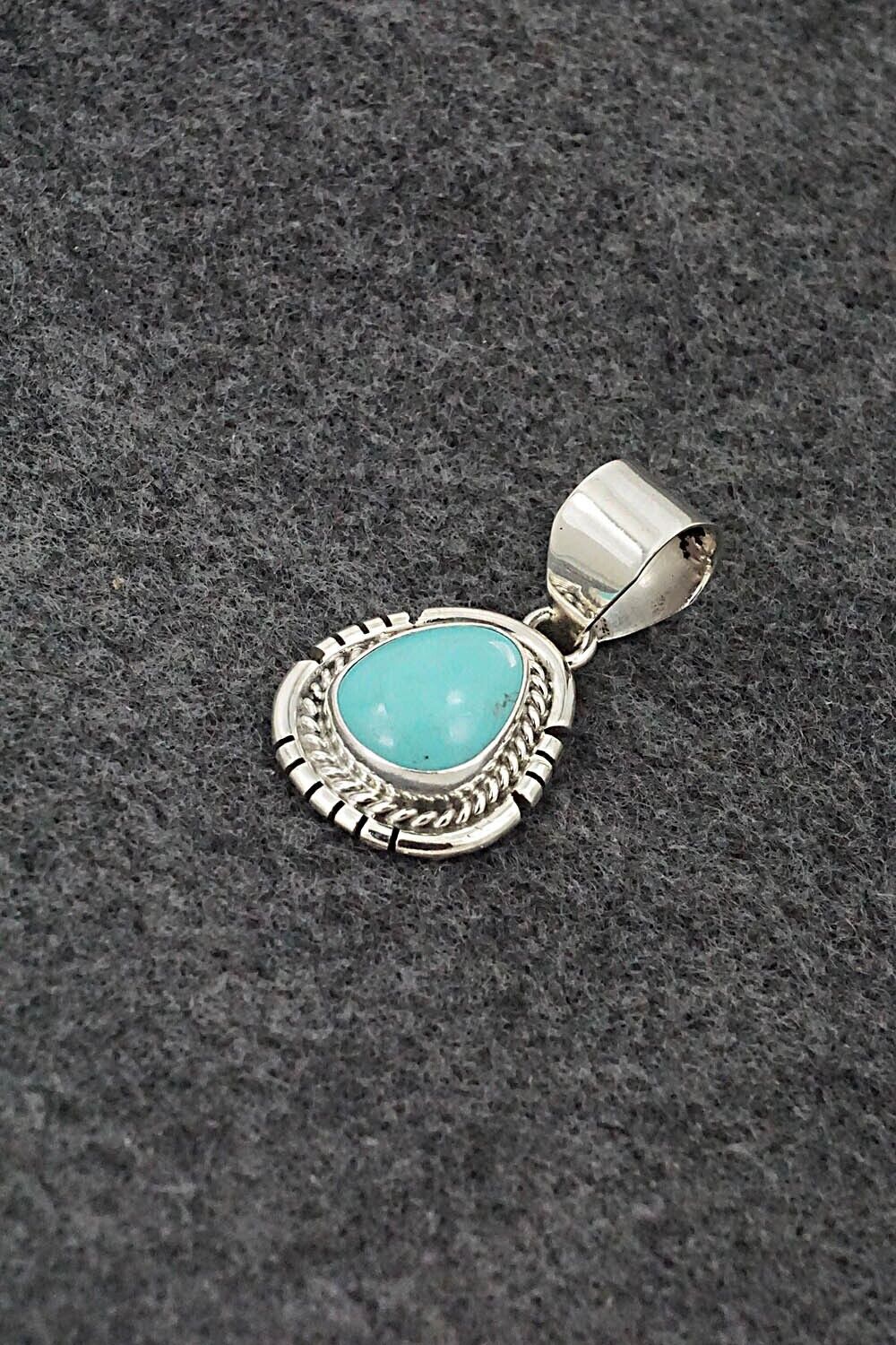 Turquoise & Sterling Silver Pendant - Johnny Frank