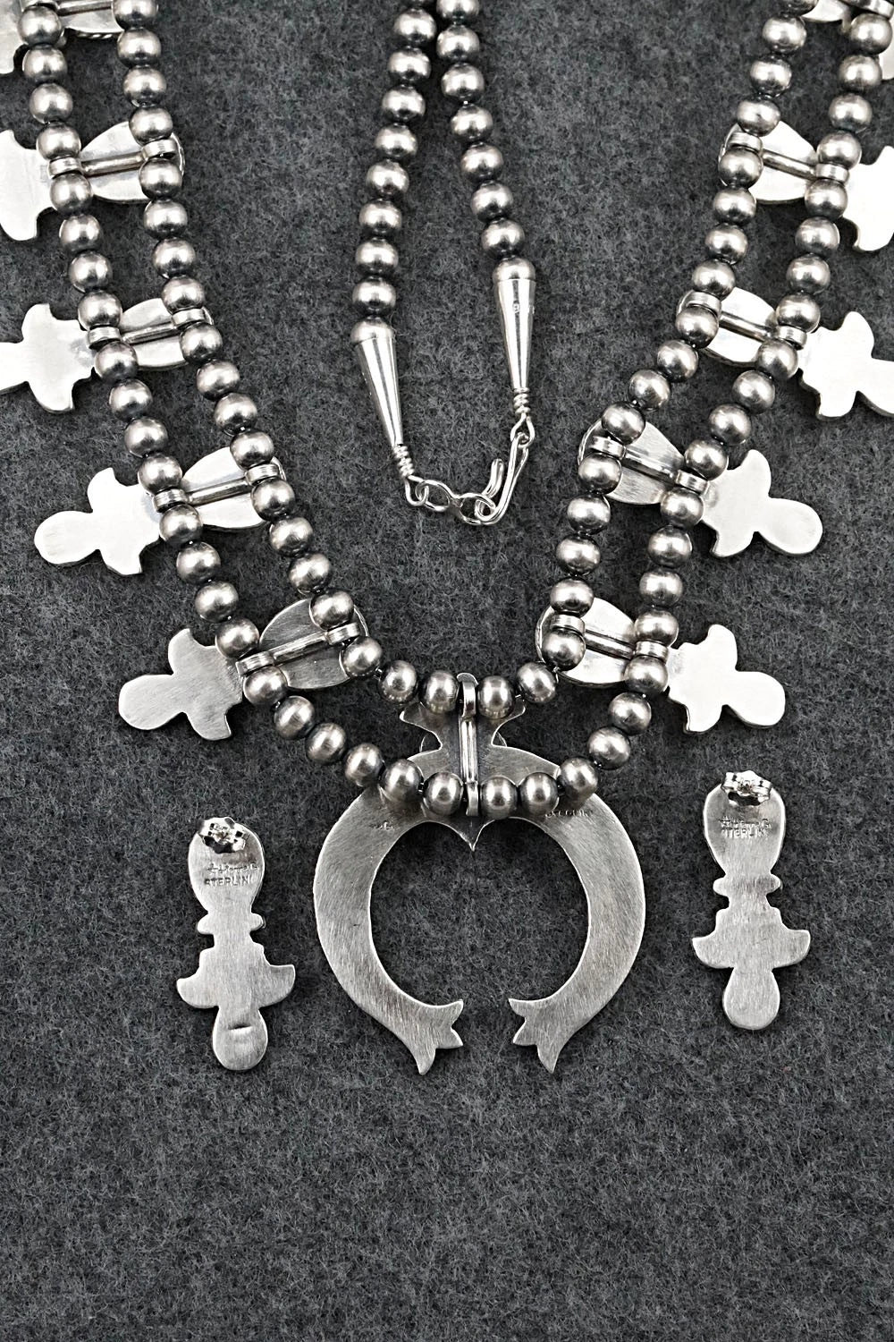 Turquoise & Sterling Silver Squash Blossom Set - Adrienne Gordon