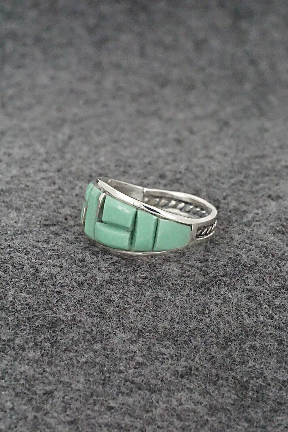 Turquoise & Sterling Silver Ring - Edison Yazzie - Size 9.5