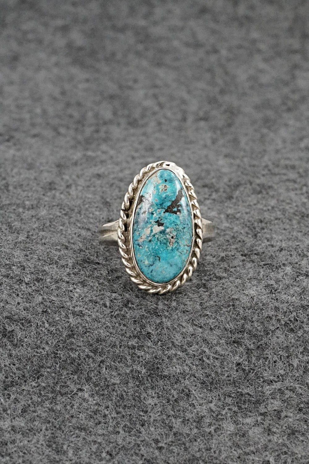 Turquoise & Sterling Silver Ring - Darius Arviso - Size 7.5