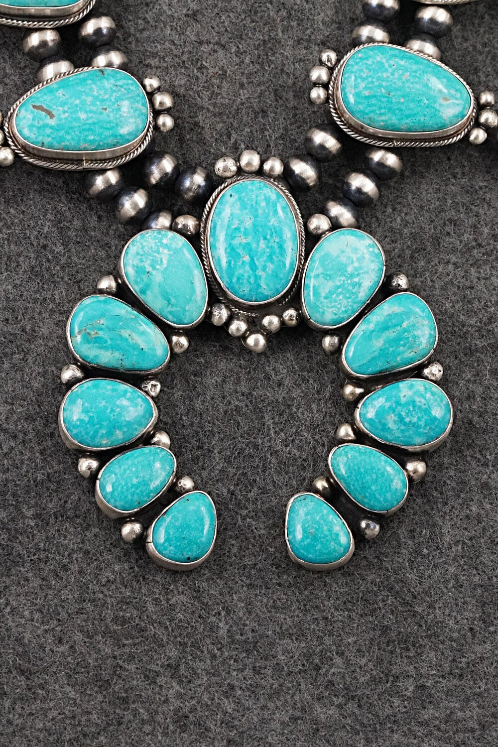 Turquoise & Sterling Silver Squash Blossom Set - Bobby Johnson