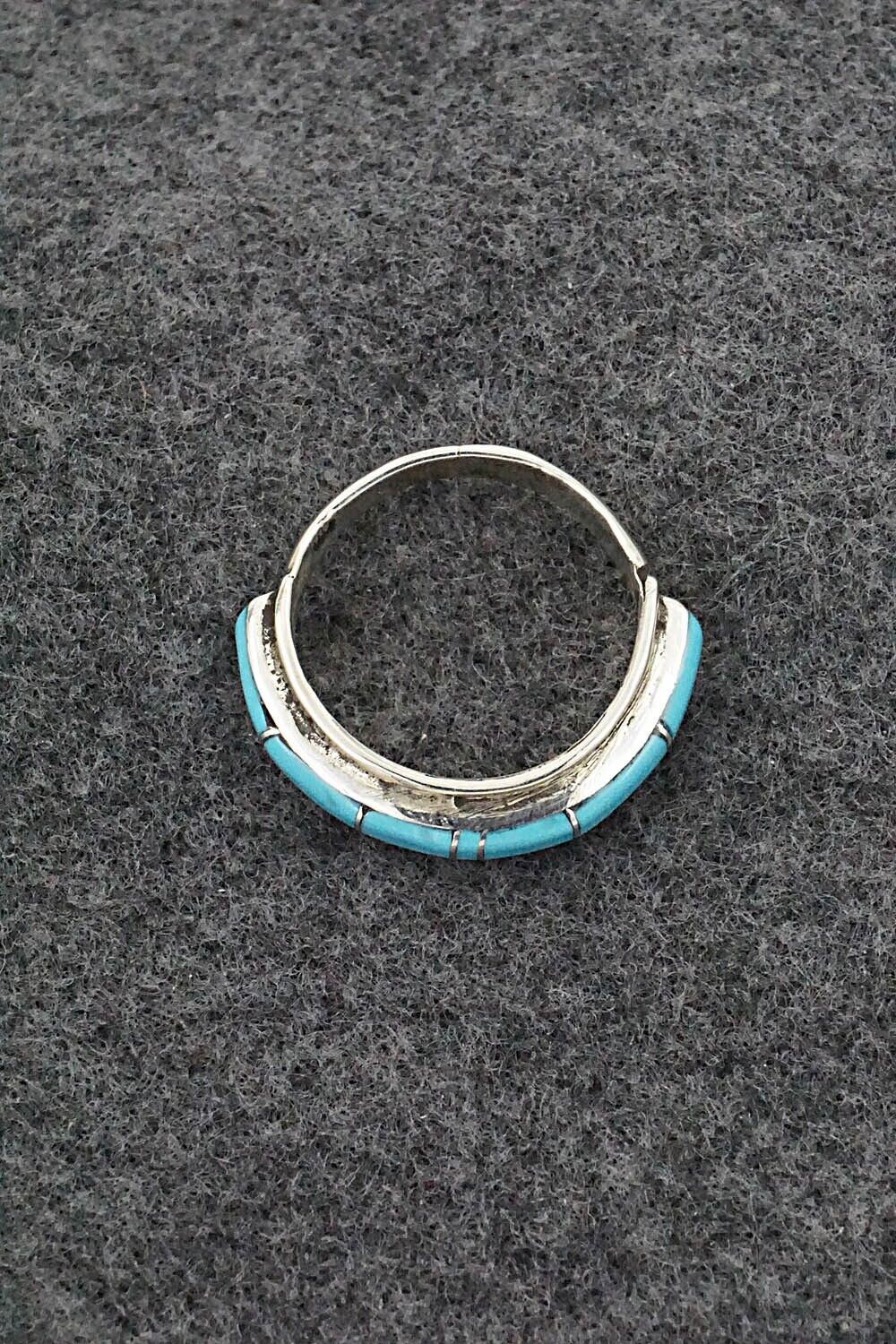 Turquoise & Sterling Silver Ring - Roland Natachu - Size 7.25