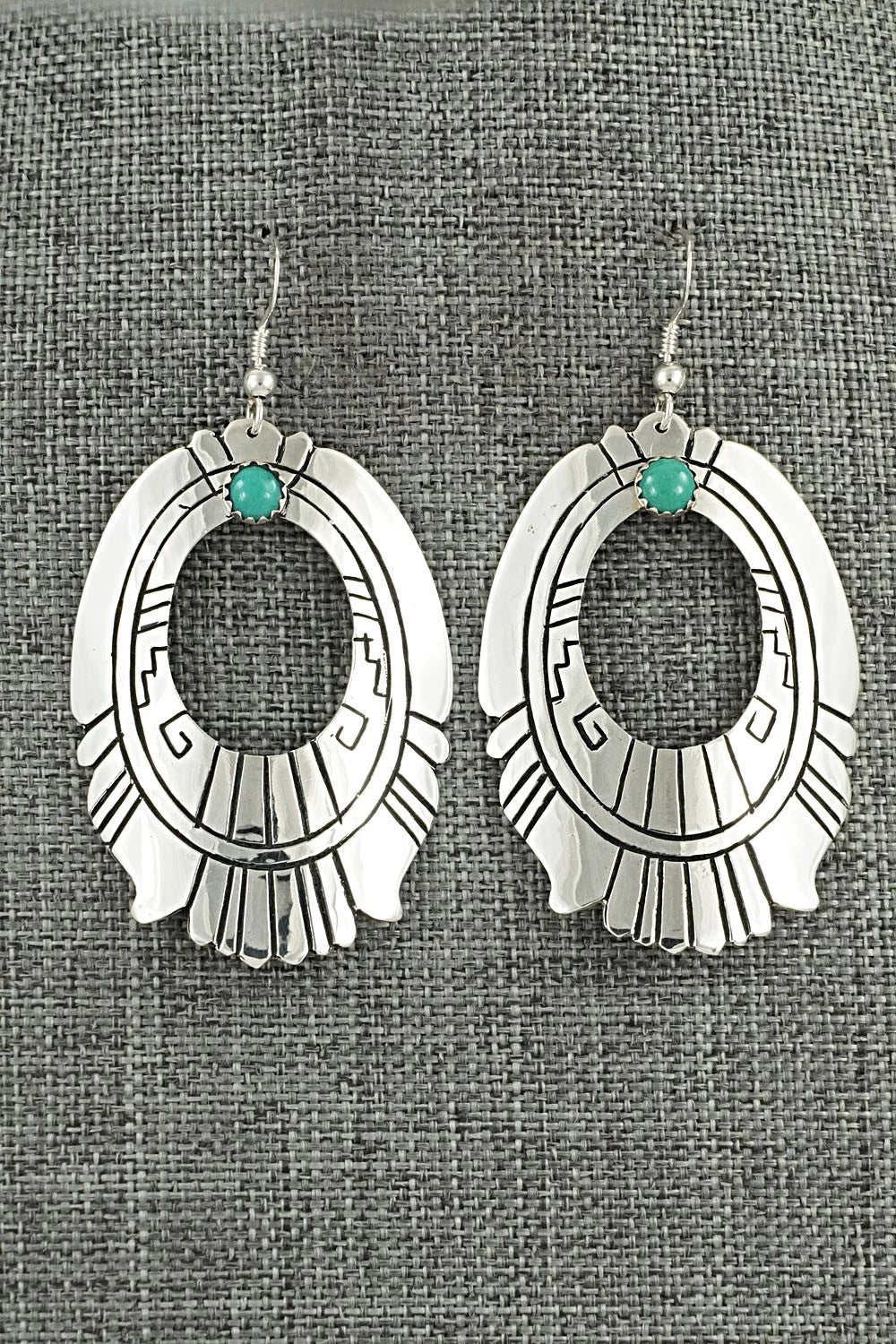 Turquoise & Sterling Silver Earrings - Rosita Singer