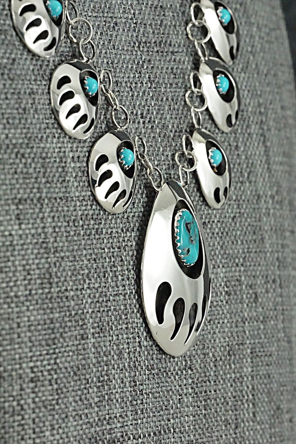 Turquoise & Sterling Silver Necklace - Leroy Parker