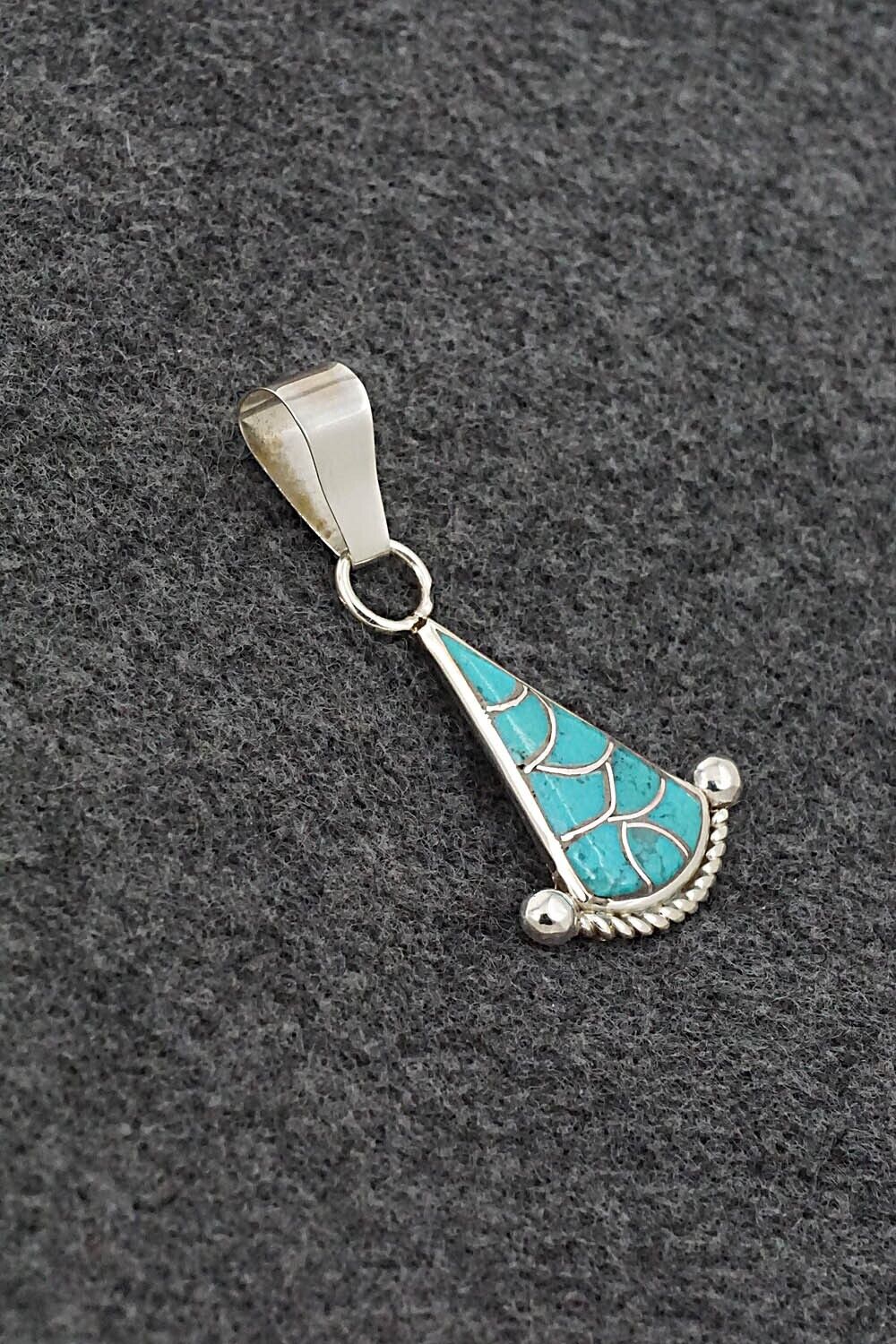 Turquoise & Sterling Silver Pendant - Carlen Seoutewa