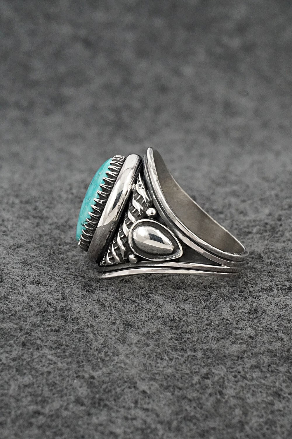 Turquoise & Sterling Silver Ring - Derrick Gordon - Size 10