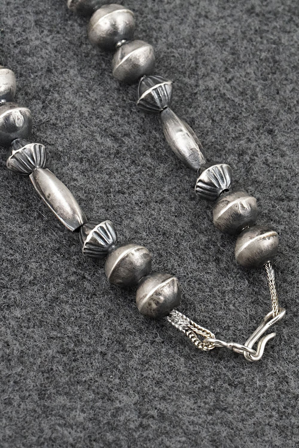 Sterling Silver Navajo Pearl Necklace 26" - Vintage