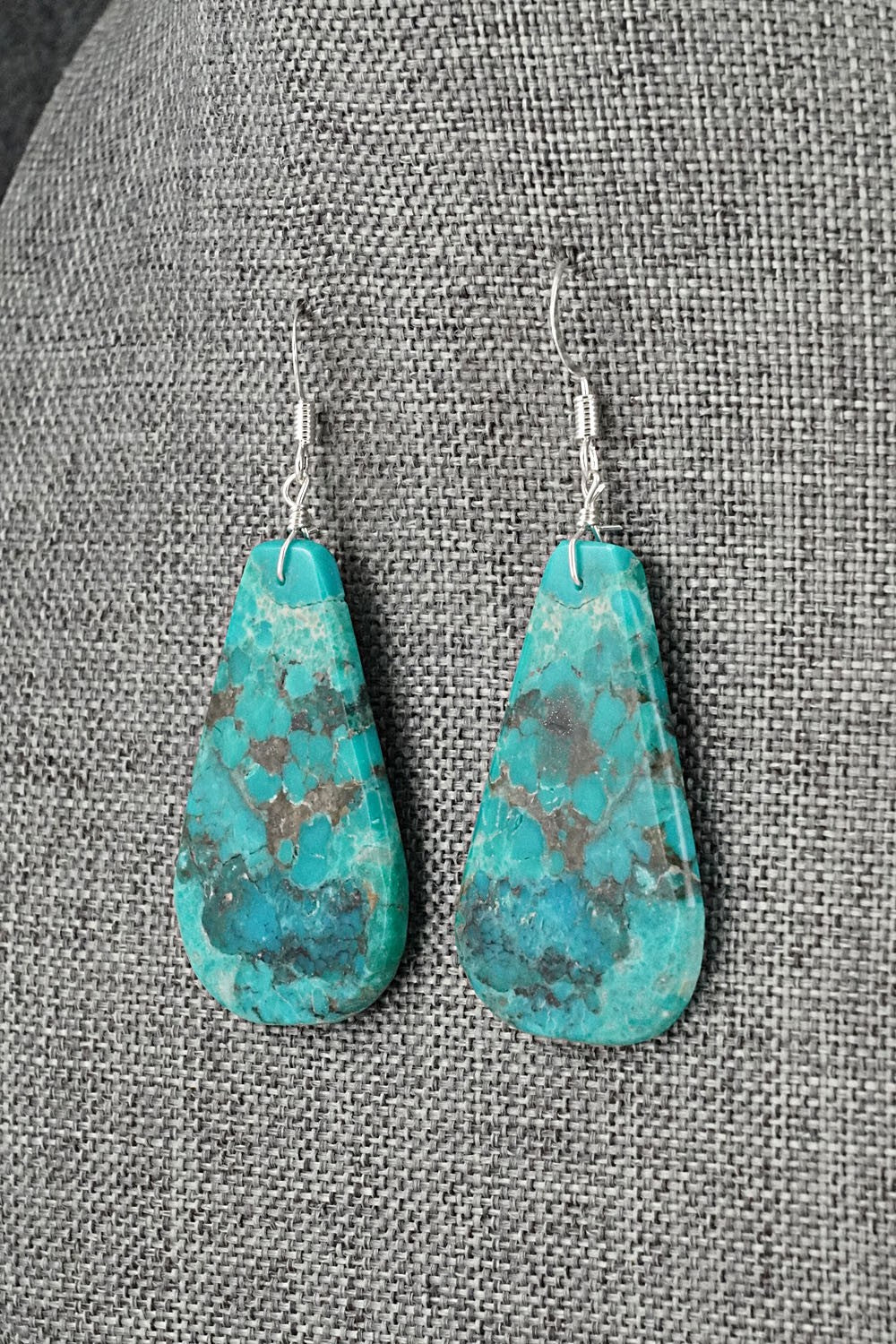 Turquoise & Sterling Silver Earrings - Lupe Lovato